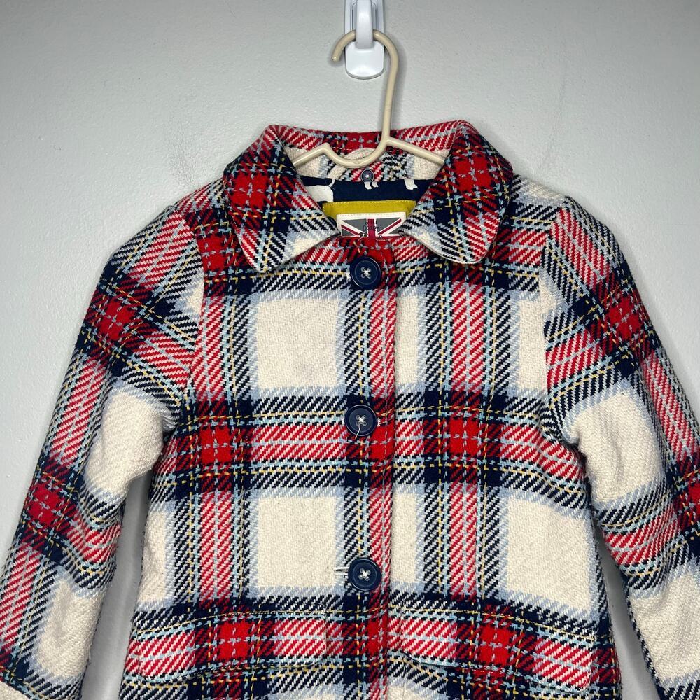 Mini Boden Plaid Kids Coat - Girls 6-7 - Picture 4 of 14